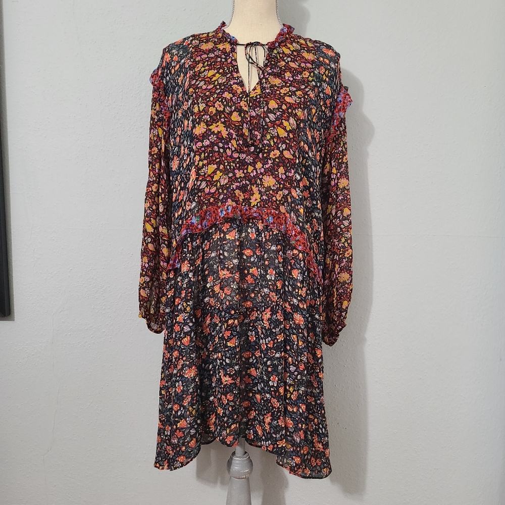 Anthropologie Floral Oversized Swing Dress Size Small‎